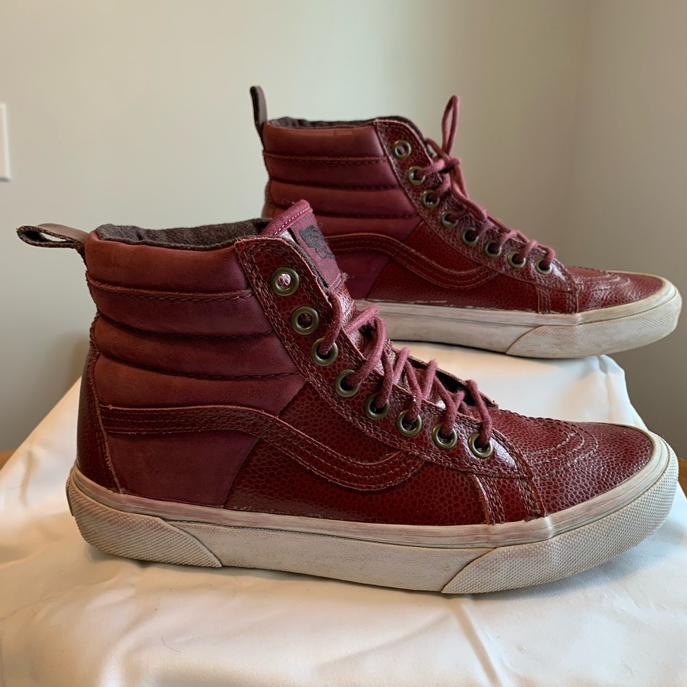 Vans Sk8-Hi Canvas Pebbled leather Skate Shoes (unisex)